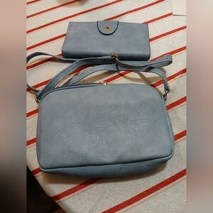 Idesort Women's Light Blue Crossbody And Wallet Clutch